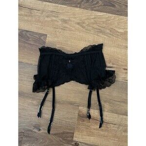 Victoria's Secret VTG Y2K Satin Silk Lace Bow‎ Garter Belt Lingerie Sz MEDIUM